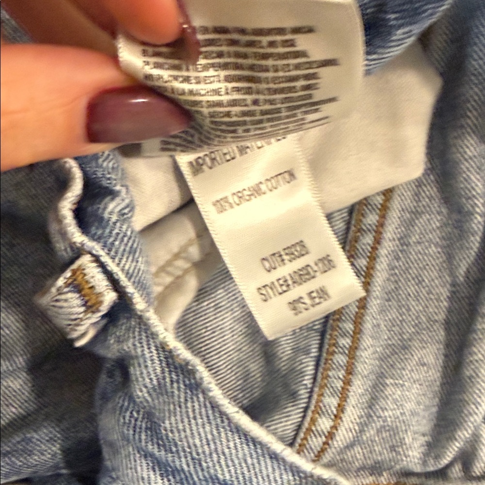 Agolde High Rise 90s Distressed Blue Jeans - Picture 3 of 4